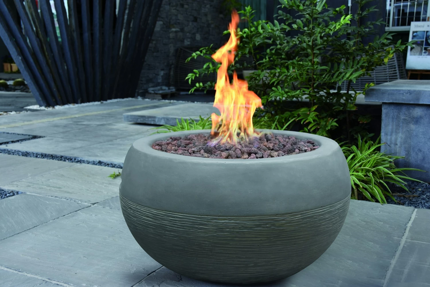 Gardenforma Gas Feuerstelle Marra, Beton-Optik Grau, Aus Faserbeton 1 Gardenforma Gas Feuerstelle Marra, Beton-Optik Grau, Aus Faserbeton
