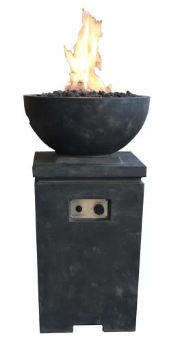 Gardenforma Gas Feuerstelle Kupe, Beton-Optik Dunkelgrau, Aus Faserbeton -Küchengrill 300012011