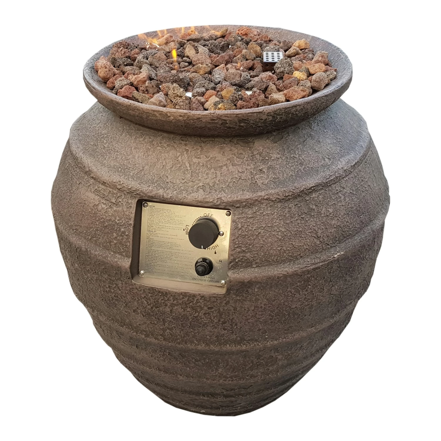 Gardenforma Gas Feuerstelle Katla, Keramik Antik Braun, Faserbeton 6 Gardenforma Gas Feuerstelle Katla, Keramik Antik Braun, Faserbeton – Bild 6