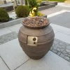 Gardenforma Gas Feuerstelle Katla, Keramik Antik Braun, Faserbeton