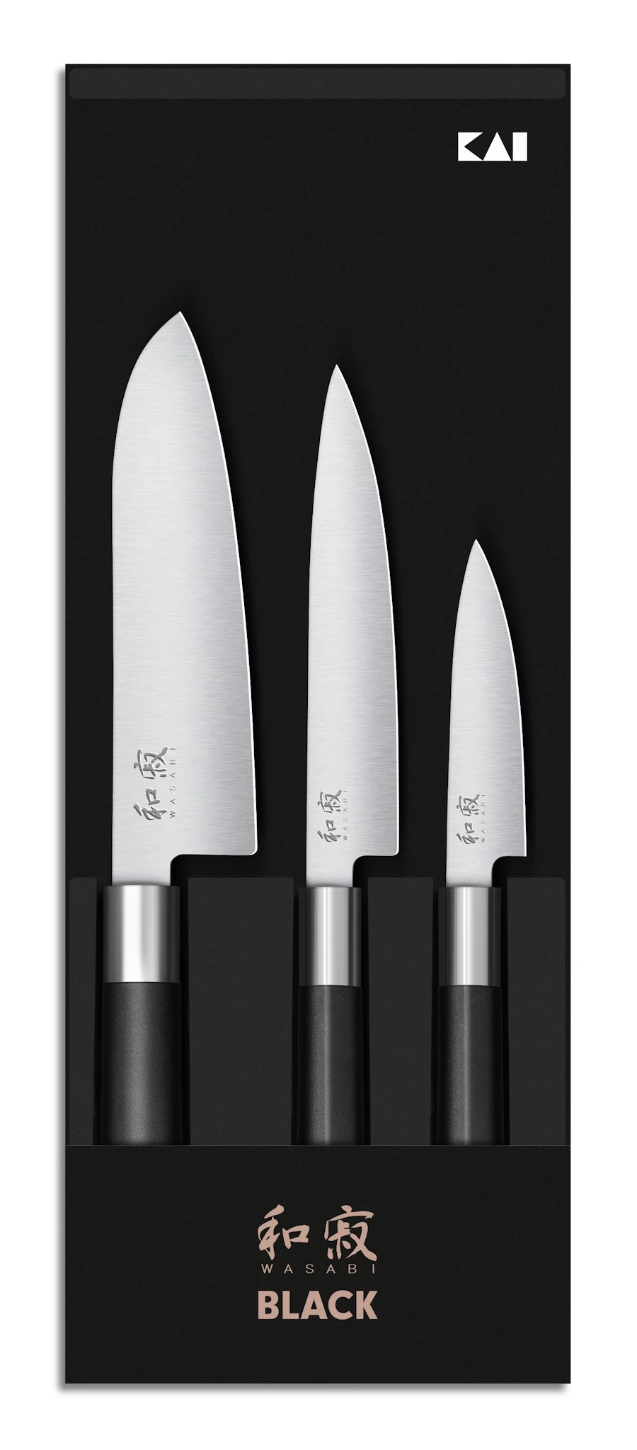 KAI Wasabi Black Sets Messer-Set 6710P + 6715U + 6716S 1 KAI Wasabi Black Sets Messer-Set 6710P + 6715U + 6716S