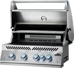 NAPOLEON 700-Series 32", Edelstahl, Einbau, Inkl. Drehspieß -Küchengrill BIG32RB Grillhead Ang Open KnobsOff Lit WarmingRackF 1
