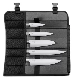 KAI Wasabi Black Sets Kai Messertasche Bestückt Mit 6710P + 6715U + 6716S + 6720C + 6723L