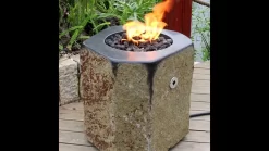Gardenforma Gas Feuerstelle Derby Aus Basalt Naturstein Schwarz/braun -Küchengrill DuxpZetDMhg