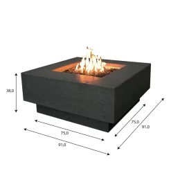Gas Feuerstelle Manhattan Beton-Optik Dunkelgrau -Küchengrill OFG103DG Manhatten Measurement