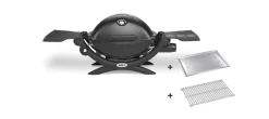 Weber Q 1200 Gas Grill Schwarz Mit Hitzeschild & Bratenrost