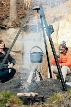 IGNIUM Taran Feuertopf -Küchengrill TARAN Feuertopf Gusseisen Lagerfeuer Ignium