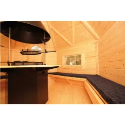 Wolff Finnhaus Grillkota 9 De Luxe Mit Saunaanbau -Küchengrill Wolff Finnhaus Grillkota 9 de luxe Innenansicht 2