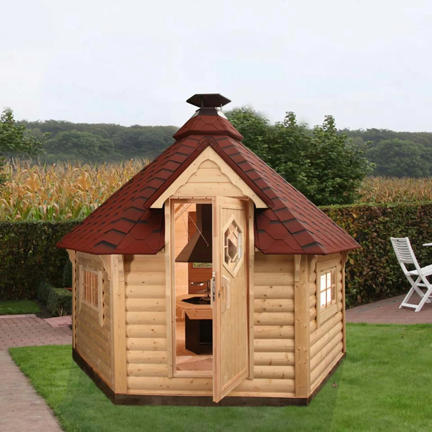 Wolff Finnhaus Grillkota 9 De Luxe Inkl. Grillanlage (B) 4 Wolff Finnhaus Grillkota 9 De Luxe Inkl. Grillanlage (B) – Bild 4