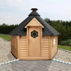 Wolff Finnhaus Grillkota 9 De Luxe Inkl. Grillanlage (B) 22 Wolff Finnhaus Grillkota 9 De Luxe Inkl. Grillanlage (B) -Küchengrill Wolff Finnhaus Grillkota 9 de luxe schwarze Schindeln 1