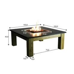 Gardenforma Tisch Gas Feuerstelle Colima -Küchengrill feuerstelle colima aus weidenholz schiefer 5