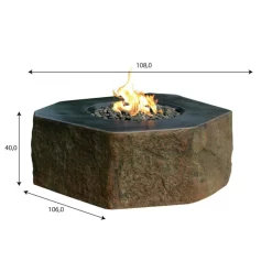 Gardenforma Gas Feuerstelle Dukono -Küchengrill feuerstelle dukono basalt optik 6