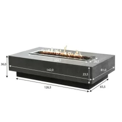 Gardenforma Gas Feuerstelle Hampton Aus Faserbeton In Betonoptik, Grau -Küchengrill feuerstelle hampton betonoptik grau 11