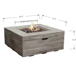 Gardenforma Gas Feuerstelle Wilton -Küchengrill feuerstelle wilton holz optik grau 8