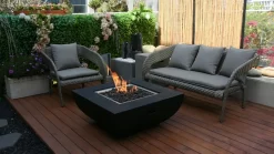 Gardenforma Gas Feuerstelle Itasy, Beton-Optik Schwarz, Aus Faserbeton -Küchengrill fod6hUH6NlE