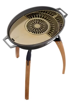 IGNIUM Taran Holzkohle Grill Classic -Küchengrill ignium grill freisteller total gross seitlich oben platte gitter 01