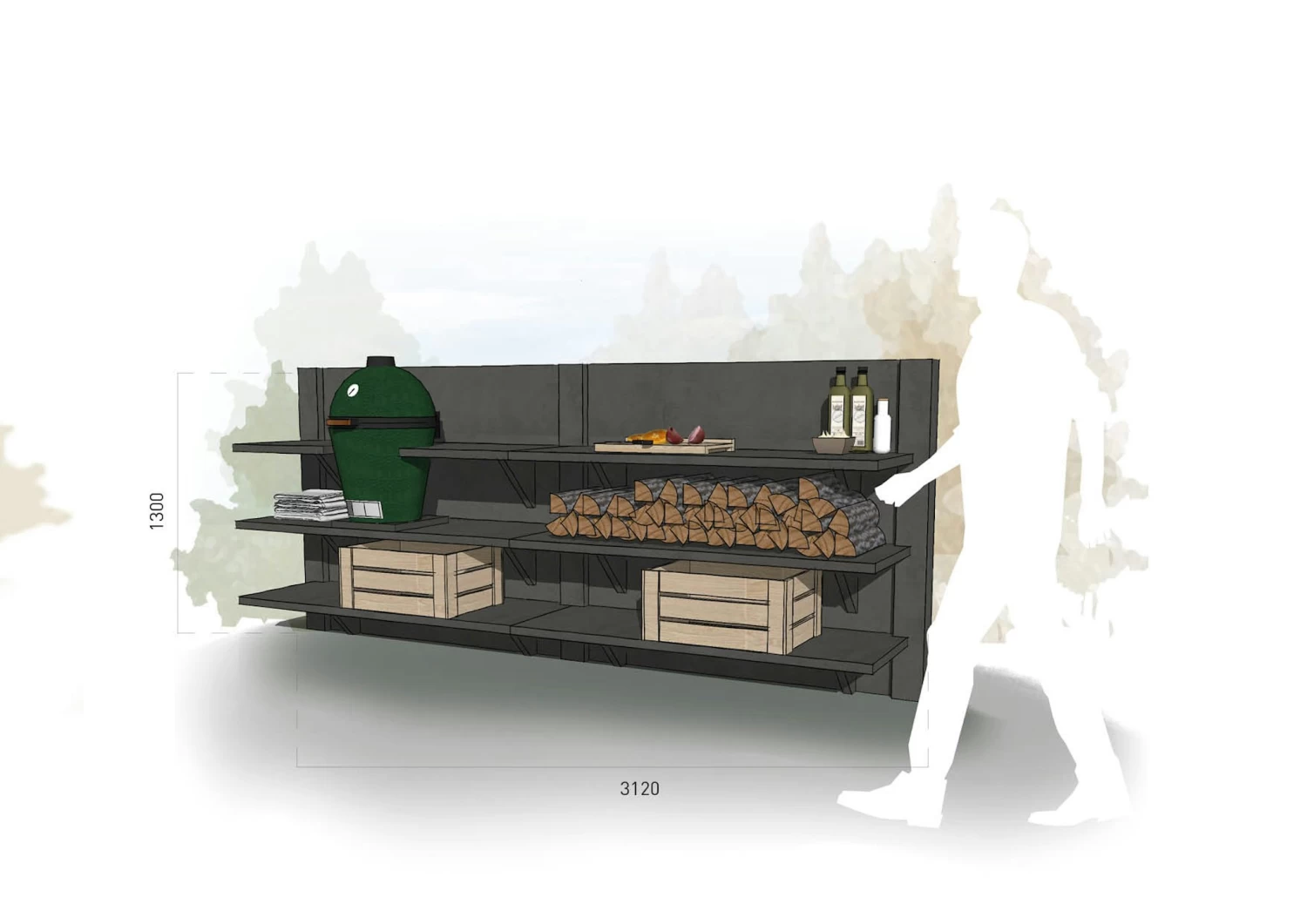 WWOO Designbeton-Outdoorküche Miles 1 WWOO Designbeton-Outdoorküche Miles