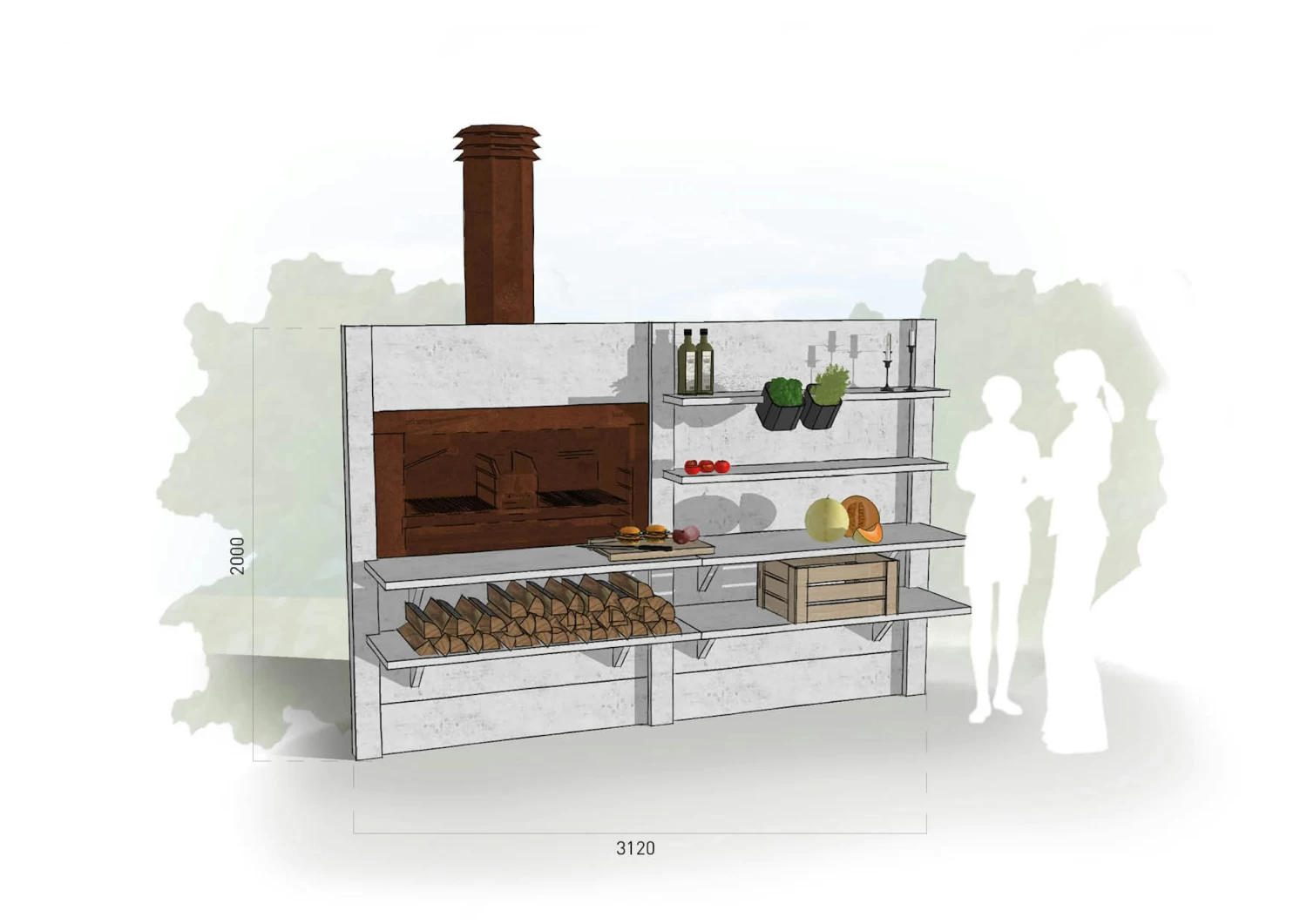 WWOO Designbeton-Outdoorküche Marces 1 WWOO Designbeton-Outdoorküche Marces